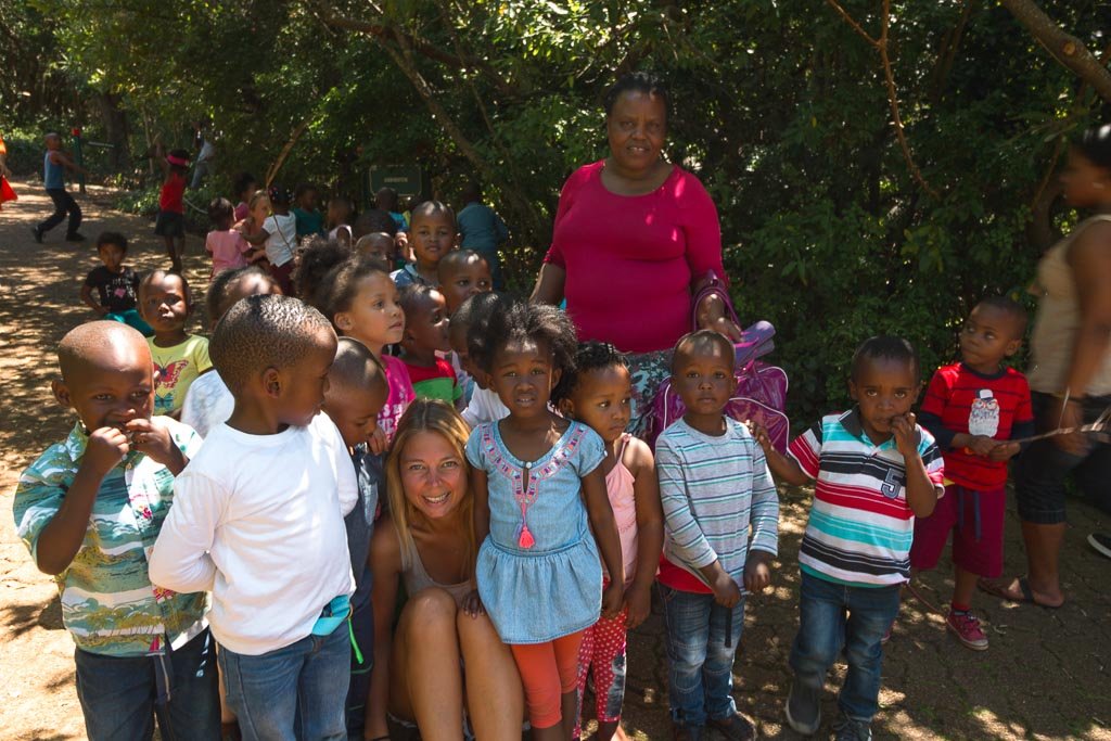 South African kids in kirstenbosch botanical garden